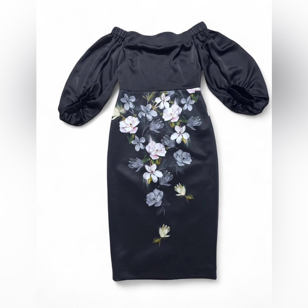 NWOT - Ted Baker Adalli Opal Off-the-Shoulder Floral Evening Dress size small